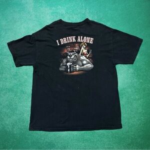 Y2K George Thorogood I Drink Alone Shirt